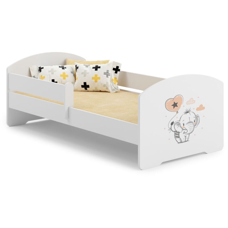 Lit simple Luk 140x70 avec oeuvre - Éléphant