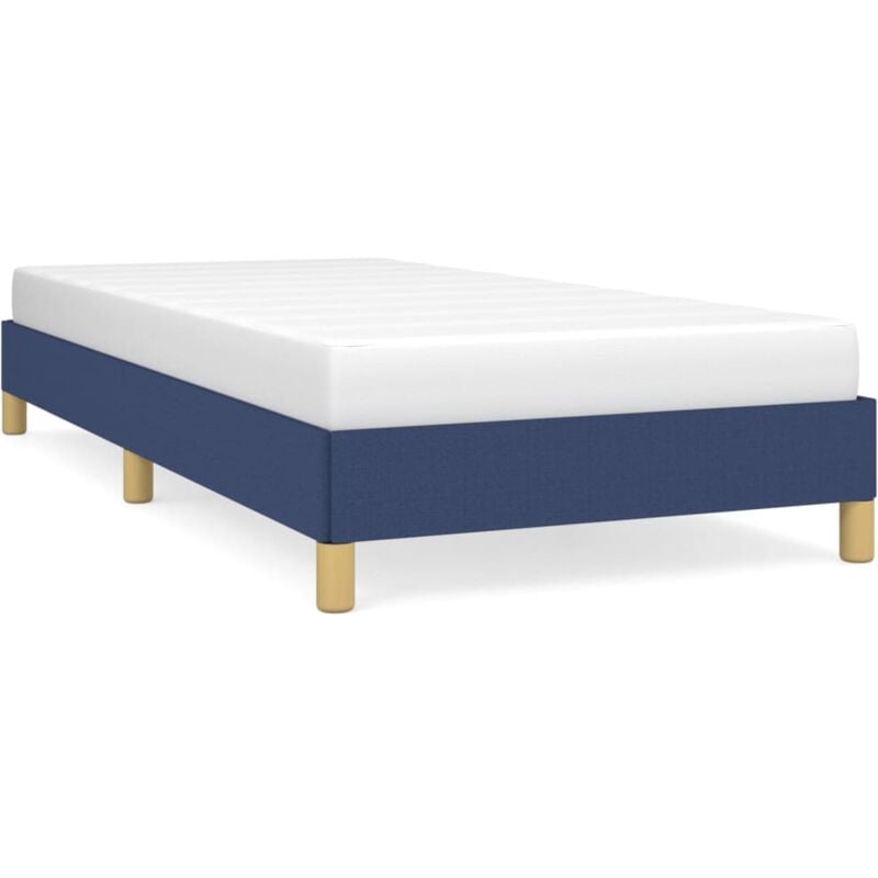 Lit simple pour adulte Cadre de lit - Bleu 90x190 cm Tissu BV131624 - Bleu