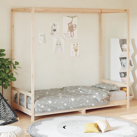 Lit simple pour enfant，Cadre de lit pour enfant，Structure de lit enfant 90x190 cm Bois de pin massif CIV493468