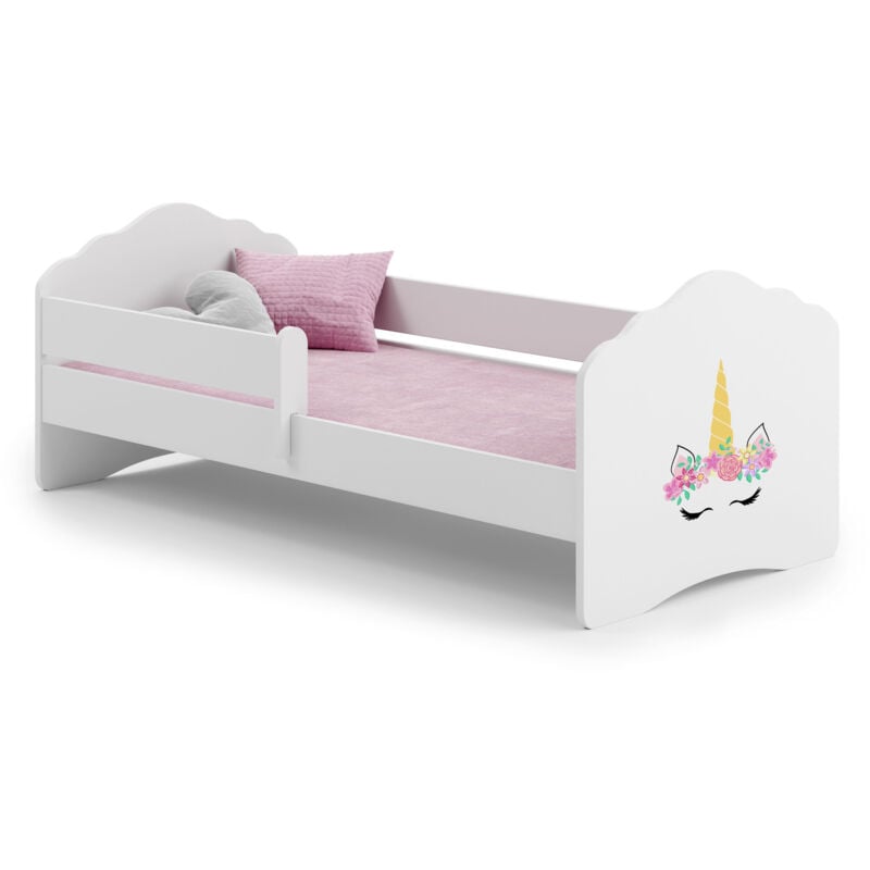 Lit simple Wave 140x70 avec balustrade - Corne de Licorne