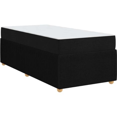 Lit simple，Lit adulte，Cadre de lit avec matelas avec matelas Noir 80 x 200 cm tissu CFW1040870