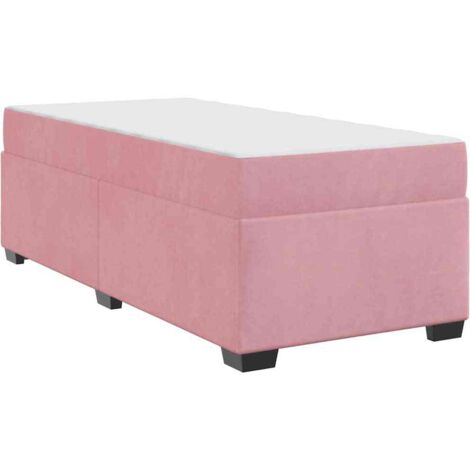 Lit simple，Lit adulte，Cadre de lit avec matelas avec matelas Rose 80 x 200 cm Velours CFW2822024