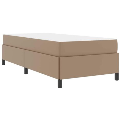 Lit simple，Lit adulte，Cadre de lit avec matelas Cappuccino 90 x 200 cm Faux cuir CFW6973825