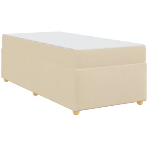 Lit simple，Lit adulte，Cadre de lit avec matelas Crème 80 x 200 cm tissu CFW6853763