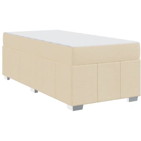Lit simple，Lit adulte，Cadre de lit avec matelas Crème 80 x 200 cm tissu CFW8691620