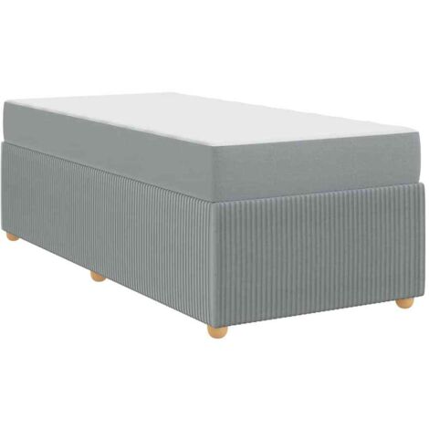 Lit simple，Lit adulte，Cadre de lit avec matelas Gris clair 80 x 200 cm tissu CFW4527025