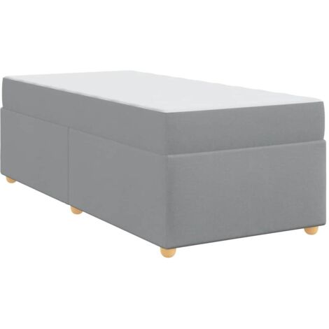 Lit simple，Lit adulte，Cadre de lit avec matelas Gris clair 80 x 200 cm tissu CFW9728559