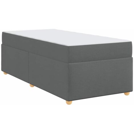 Lit simple,Lit adulte,Cadre de lit avec matelas Gris foncé 90 x 200 cm tissu CFW7092823