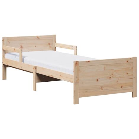 Lit simple，Lit Adulte，Cadre de lit avec matelas Marron 80 x 200 cm Pin massif CFW638904
