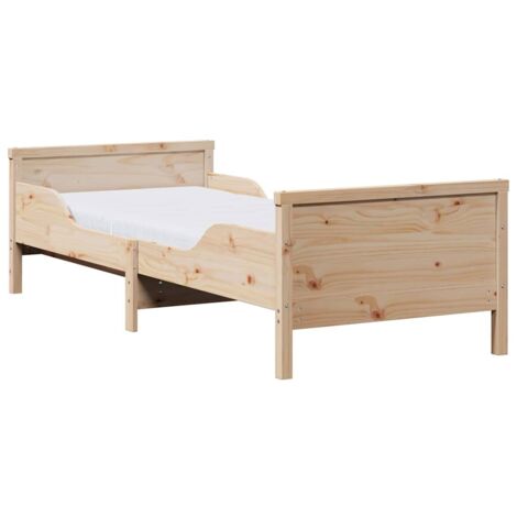 Lit simple，Lit Adulte，Cadre de lit avec matelas Marron 80 x 200 cm Pin massif CFW867183