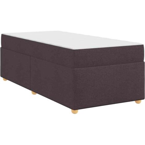 Lit simple，Lit adulte，Cadre de lit avec matelas Marron foncé 80 x 200 cm tissu CFW7100354