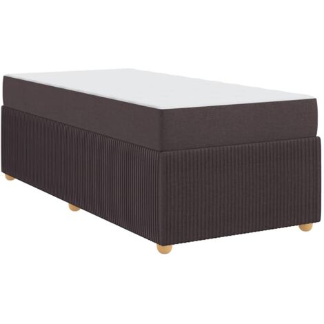 Lit simple，Lit adulte，Cadre de lit avec matelas Marron foncé 80 x 200 cm tissu CFW8138677