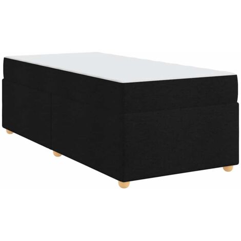 Lit simple，Lit adulte，Cadre de lit avec matelas Noir 80 x 200 cm tissu CFW4041470