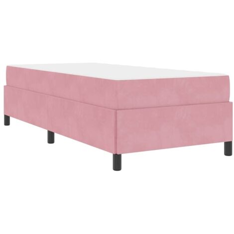 Lit simple，Lit adulte，Cadre de lit avec matelas Rose et blanc 80 x 200 cm Velours CFW9953393