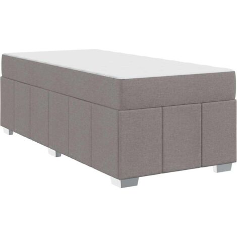 Lit simple，Lit adulte，Cadre de lit avec matelas Taupe 80 x 200 cm tissu CFW5287131