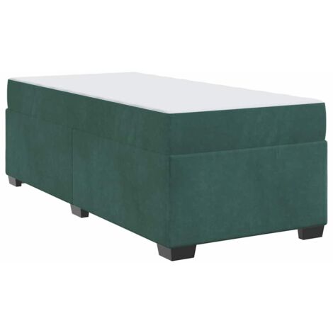 Lit simple，Lit adulte，Cadre de lit avec matelas Vert foncé 80 x 200 cm Velours CFW8045364