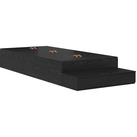 Lit simple，Lit adulte，Cadre de lit avec rangement Chêne noir 226,5 x 75 x 31,5 cm CFW6000819