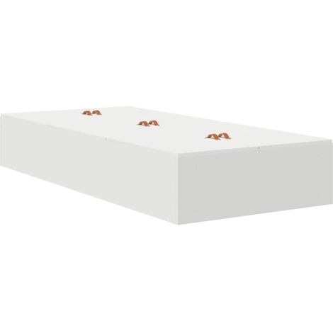 Lit simple，Lit adulte，Cadre de lit avec stockage Blanc 100 x 200 cm Bois d'ingénierie CFW9660773
