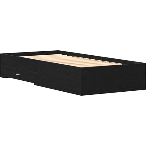 Lit simple,Lit adulte,Cadre de lit avec tiroirs avec tiroir Chêne noir 90 x 190 cm CFW6349194