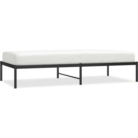 Lit simple，Lit adulte，Cadre de lit métal sans matelas noir 90x190 cm CFW8886732