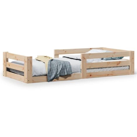 Lit simple，Lit adulte，Cadre de lit sans matelas 70x140 cm bois de pin massif CFW1155193