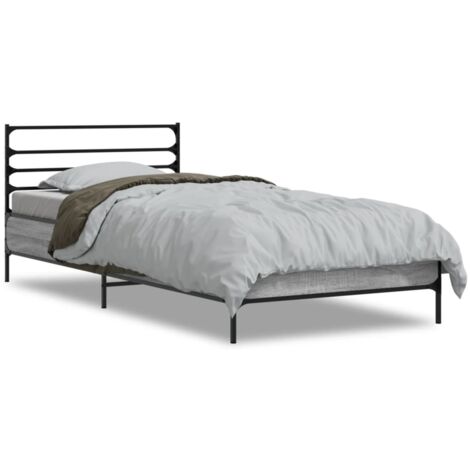 Lit simple，Lit adulte，Cadre de lit sans matelas sonoma gris 90x190 cm CFW2140687