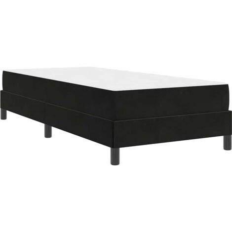 Lit simple，Lit adulte，Lit boxspring avec matelas Noir 80 x 200 cm Velours