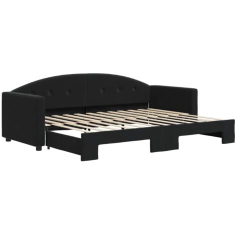 Lit simple,Lit adulte,Lit de jour avec gigogne sans matelas 80x200 cm CFW227717