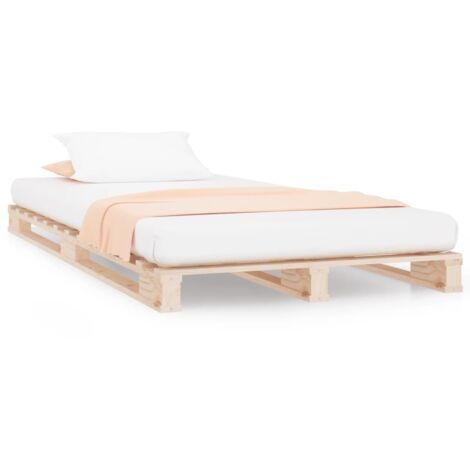Lit simple，Lit adulte，Lit de palette 100x200 cm bois de pin massif CFW40423