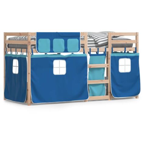 Lit simple，Lit Adulte，Lit superposé sans matelas 90x190 cm bois de pin massif CFW844353