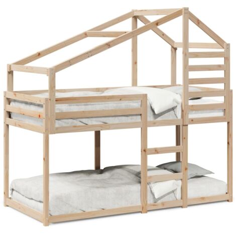 Lit simple，Lit adulte，Lit superposé sans matelas 90x200 cm bois de pin massif CFW497051