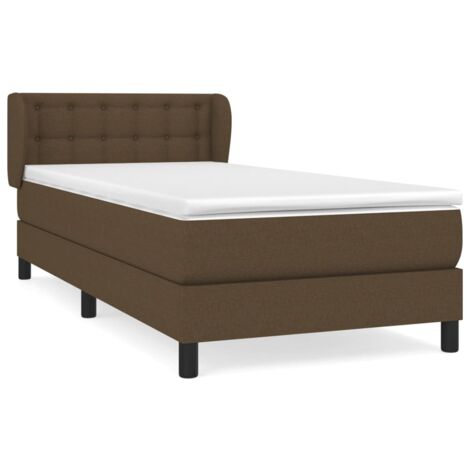 Lit simple,Lit adulte,Sommier à lattes de lit avec matelas Marron foncé 80x200 cm CFW4230716