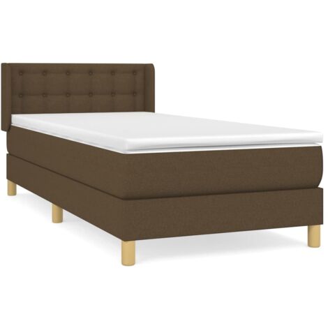 Lit simple,Lit adulte,Sommier à lattes de lit avec matelas Marron foncé 90x200 cm CFW8449541