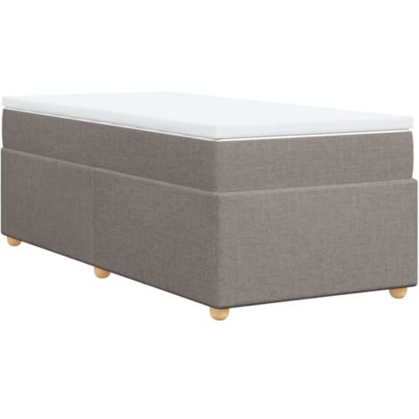 Lit simple，Lit adulte，Sommier à lattes de lit avec matelas Taupe 80x200 cm Tissu CFW1437949