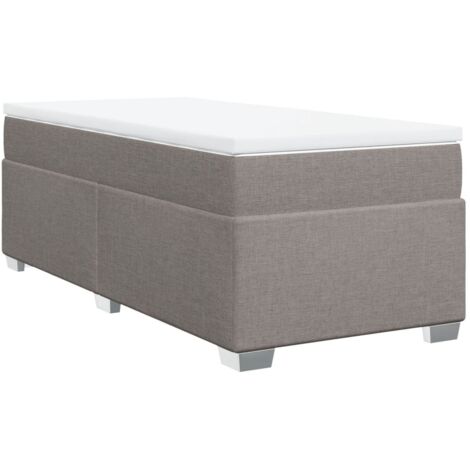 Lit simple，Lit adulte，Sommier à lattes de lit avec matelas Taupe 80x200 cm Tissu CFW2670184