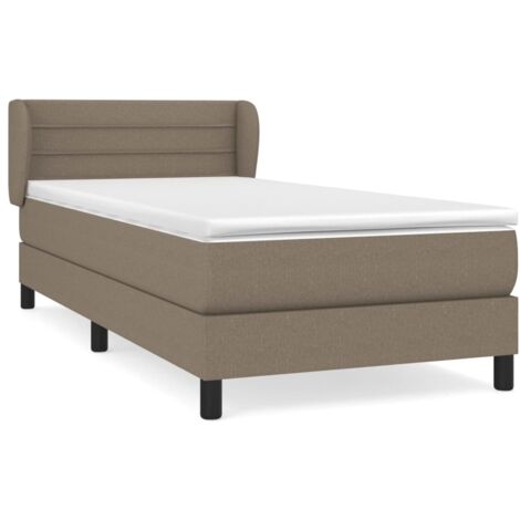 Lit simple，Lit adulte，Sommier à lattes de lit avec matelas Taupe 80x200 cm Tissu CFW8040986