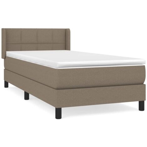 Lit simple，Lit adulte，Sommier à lattes de lit avec matelas Taupe 80x200 cm Tissu CFW9818435