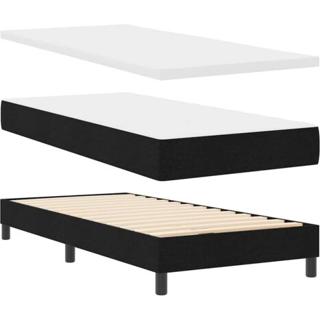 Lit Simple，Lit boxspring avec matelas avec matelas Noir 80 x 200 cm