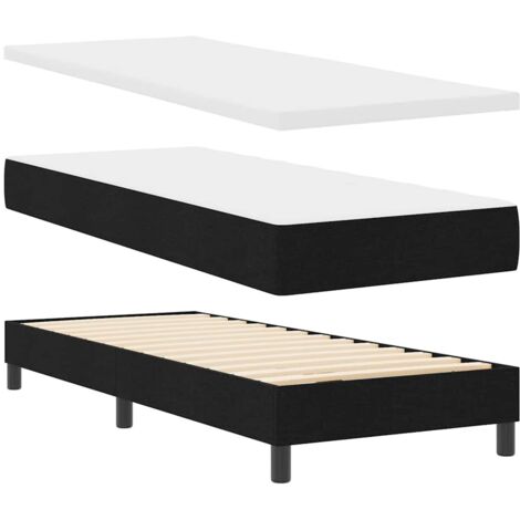 Lit Simple，Lit boxspring avec matelas avec matelas Noir 80 x 200 cm