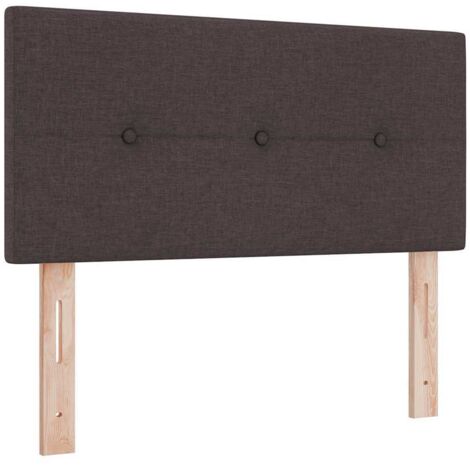 Lit Simple，Lit boxspring avec matelas Marron foncé 80 x 200 cm tissu