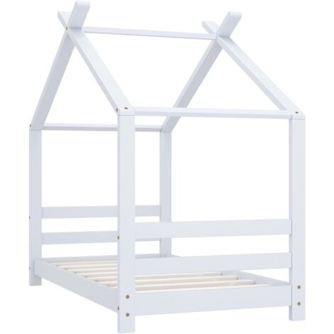 Lit Simple，Lit enfant，Cadre de lit d'enfant Blanc Bois de pin massif 70x140 cm CFW3125920
