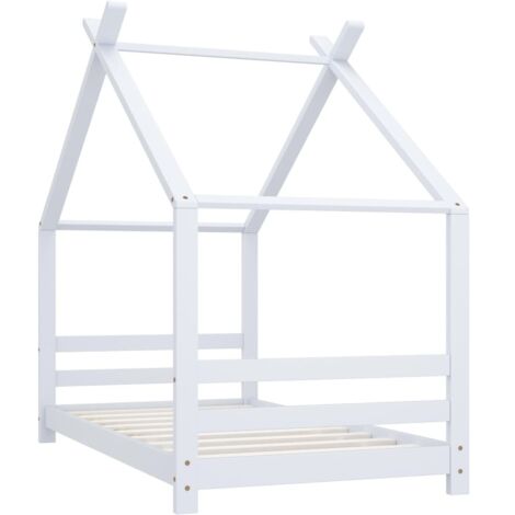 Lit Simple，Lit enfant，Cadre de lit d'enfant Blanc Bois de pin massif 80x160 cm CFW1169570