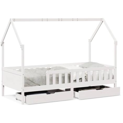 Lit Simple，Lit enfant，Cadre de lit enfants avec tiroirs sans matelas 80x200 cm bois CFW6440866