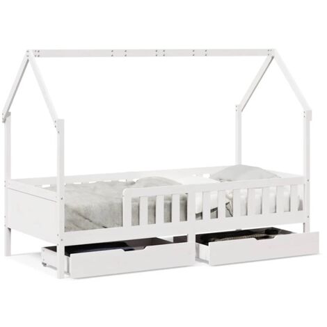 Lit Simple，Lit enfant，Cadre de lit enfants avec tiroirs sans matelas 90x190 cm bois CFW9910417