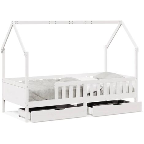 Lit Simple，Lit enfant，Cadre de lit enfants avec tiroirs sans matelas 90x200 cm bois CFW6824744