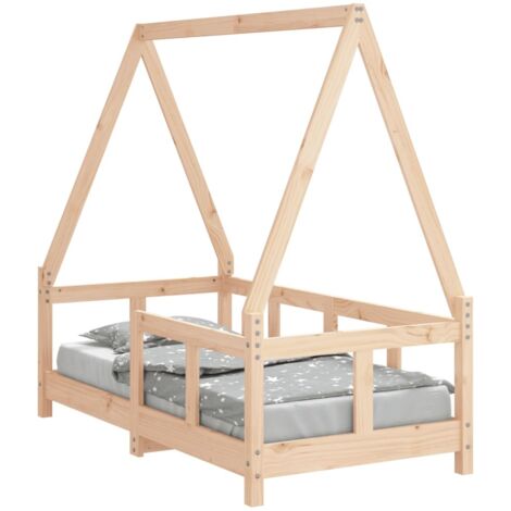 Lit Simple,Lit enfant,Cadre de lit pour enfant 70x140 cm bois de pin massif CFW2440988