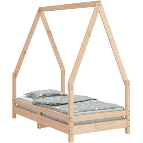 Lit Simple,Lit enfant,Cadre de lit pour enfant 70x140 cm bois de pin massif CFW8807047