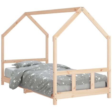 Lit Simple，Lit enfant，Cadre de lit pour enfant 90x190 cm Bois de pin massif CFW1980099
