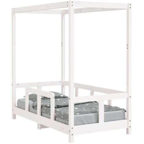 Lit Simple，Lit enfant，Cadre de lit pour enfant blanc 70x140 cm bois de pin massif CFW6534993