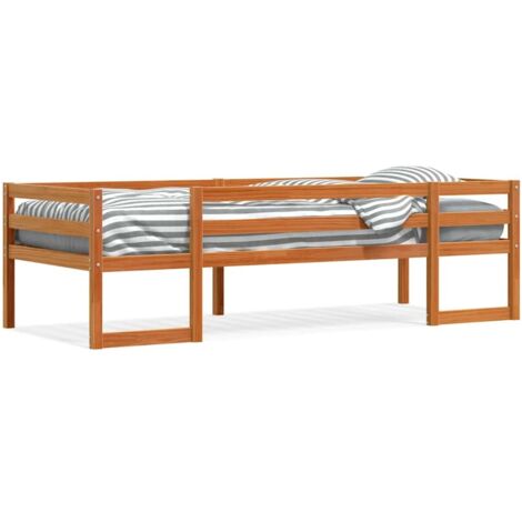 Lit Simple，Lit enfant，Cadre de lit pour enfants sans matelas cire marron 75x190 cm CFW5188127
